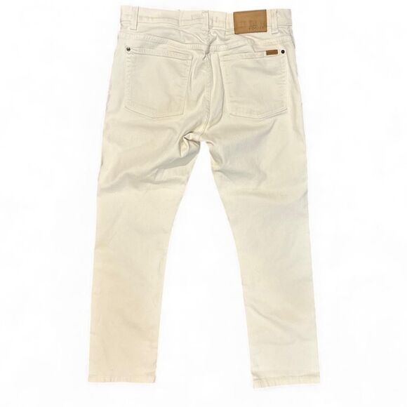 Fidelity Torino Jeans Mens 36X29 Cream Straight Cotton Denim Made in USA Slim - Picture 2 of 11
